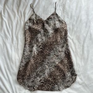Snake Print Slip Dress
